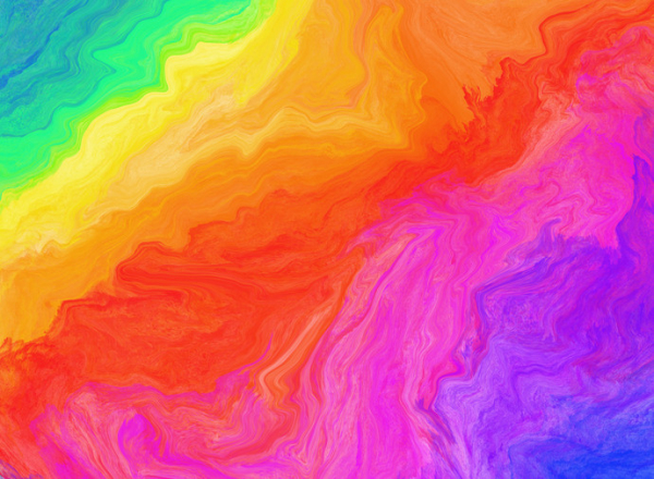Fluid rainbow colors in an abstract design; concept of fluidity